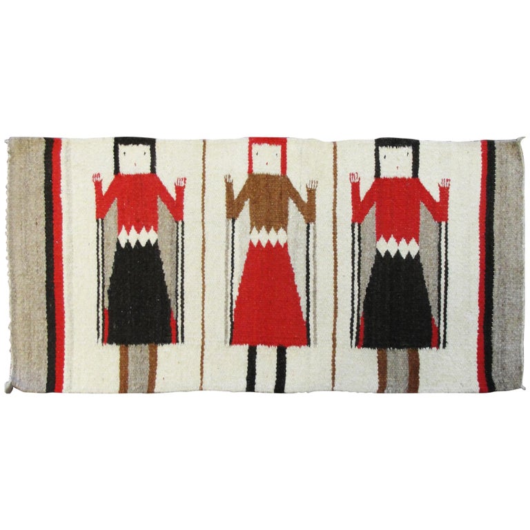 Navajo Three Figure Yei Rug, Free Shipping at 1stDibs