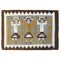 Tapis Yei Navajo à trois figures:: livraison gratuite