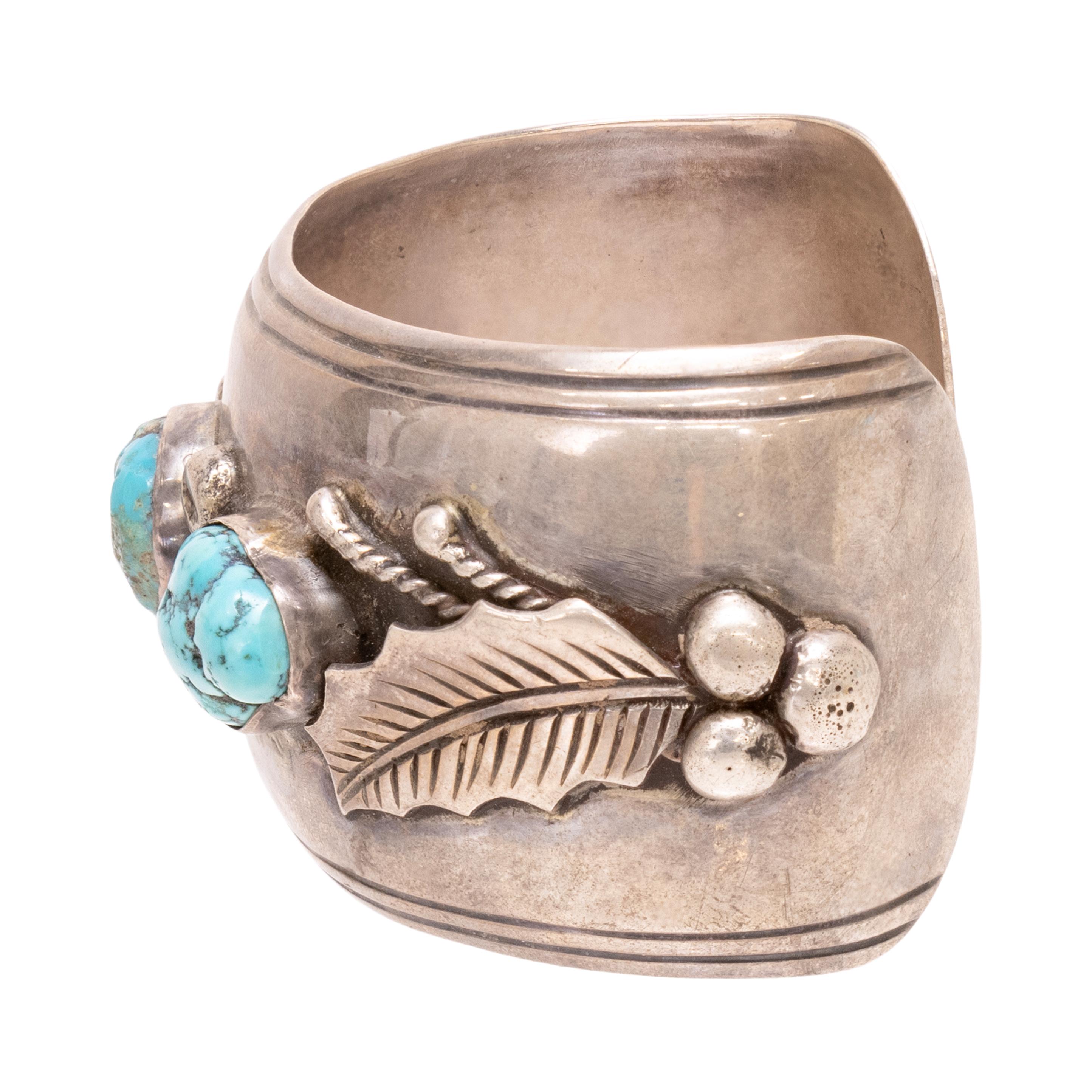 Taille mixte Bracelet manchette à trois pierres Navajo en vente