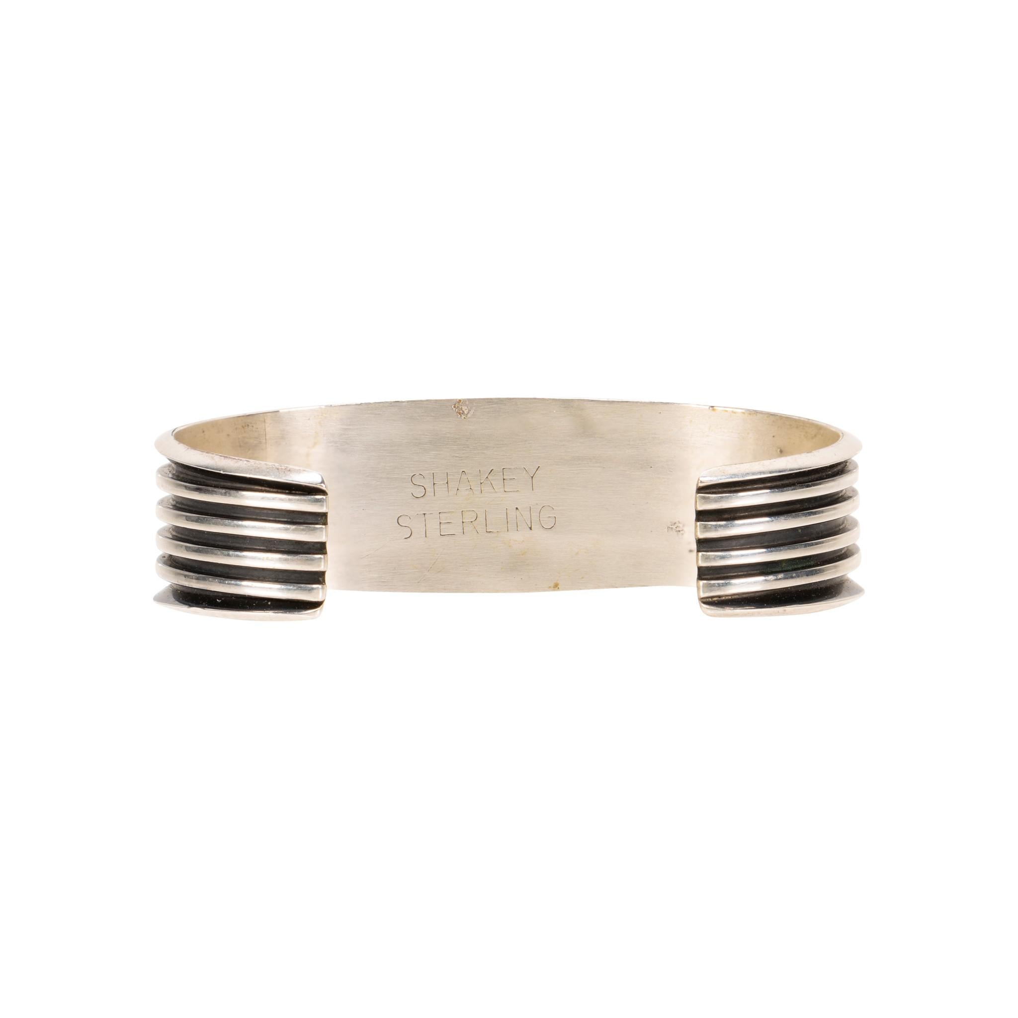 Nativo americano Bracciale Navajo con tre pietre di turchese in vendita