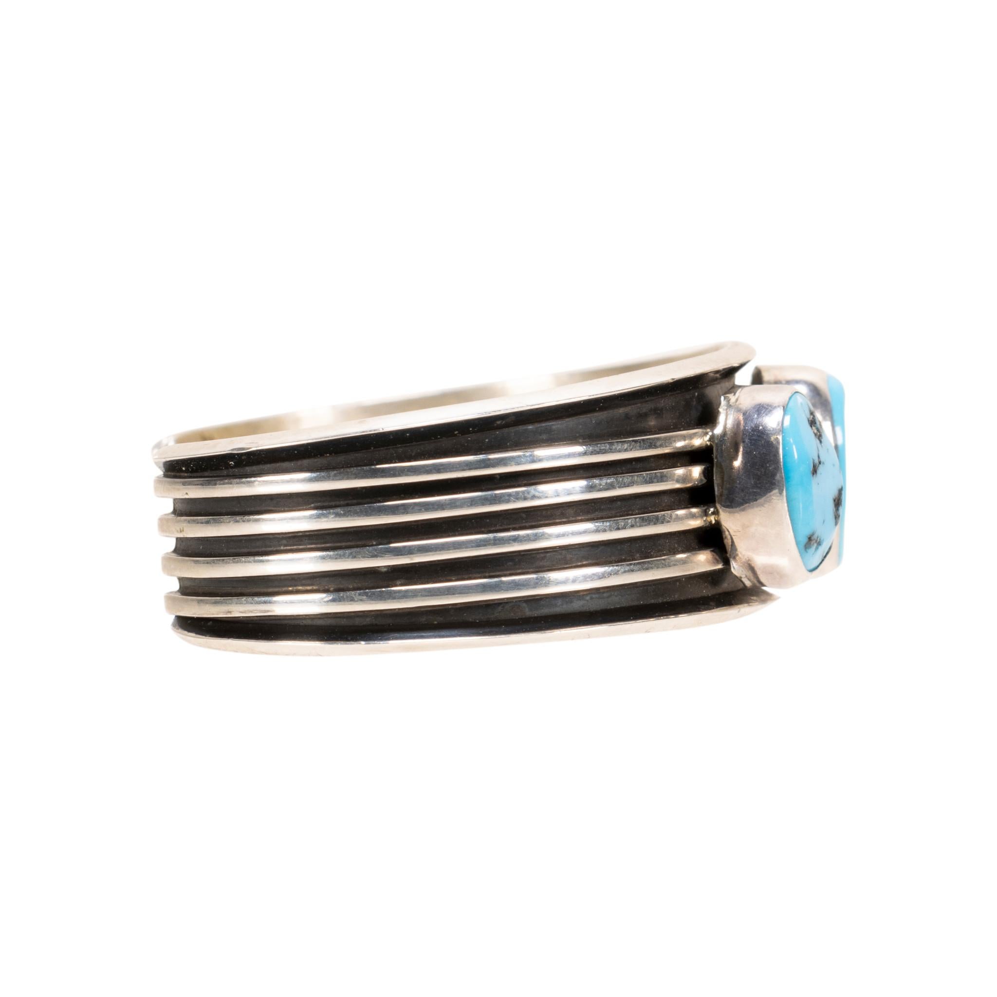 Bracciale Navajo con tre pietre di turchese In condizioni buone in vendita a Coeur d Alene, ID