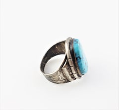 Navajo Tony Guerro Sterling Silver Turquoise Ring