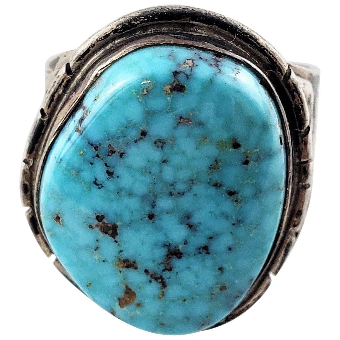 Navajo Tony Guerro Sterling Silver Turquoise Ring