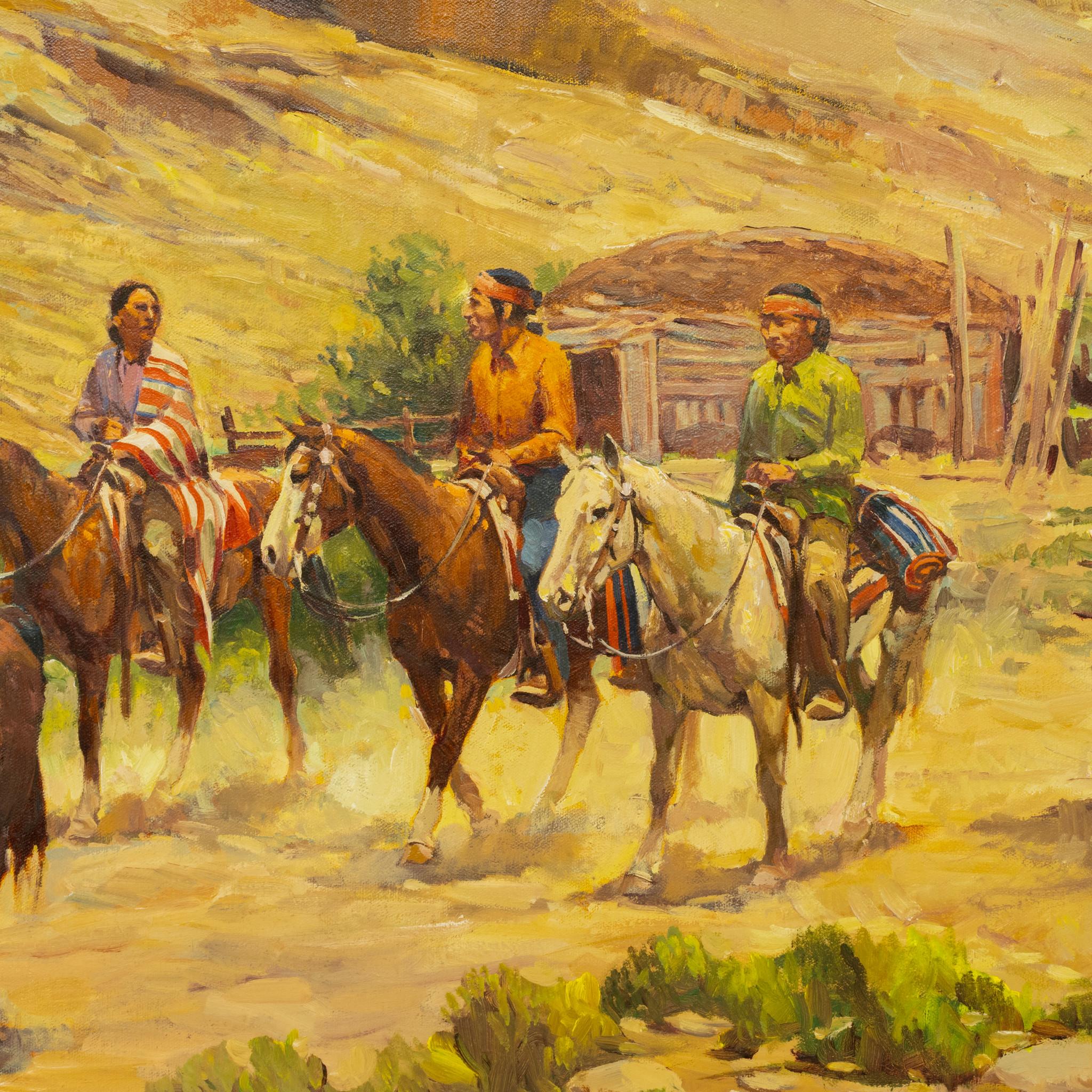 American Navajo Trace Original Painting by Newman Myrah For Sale
