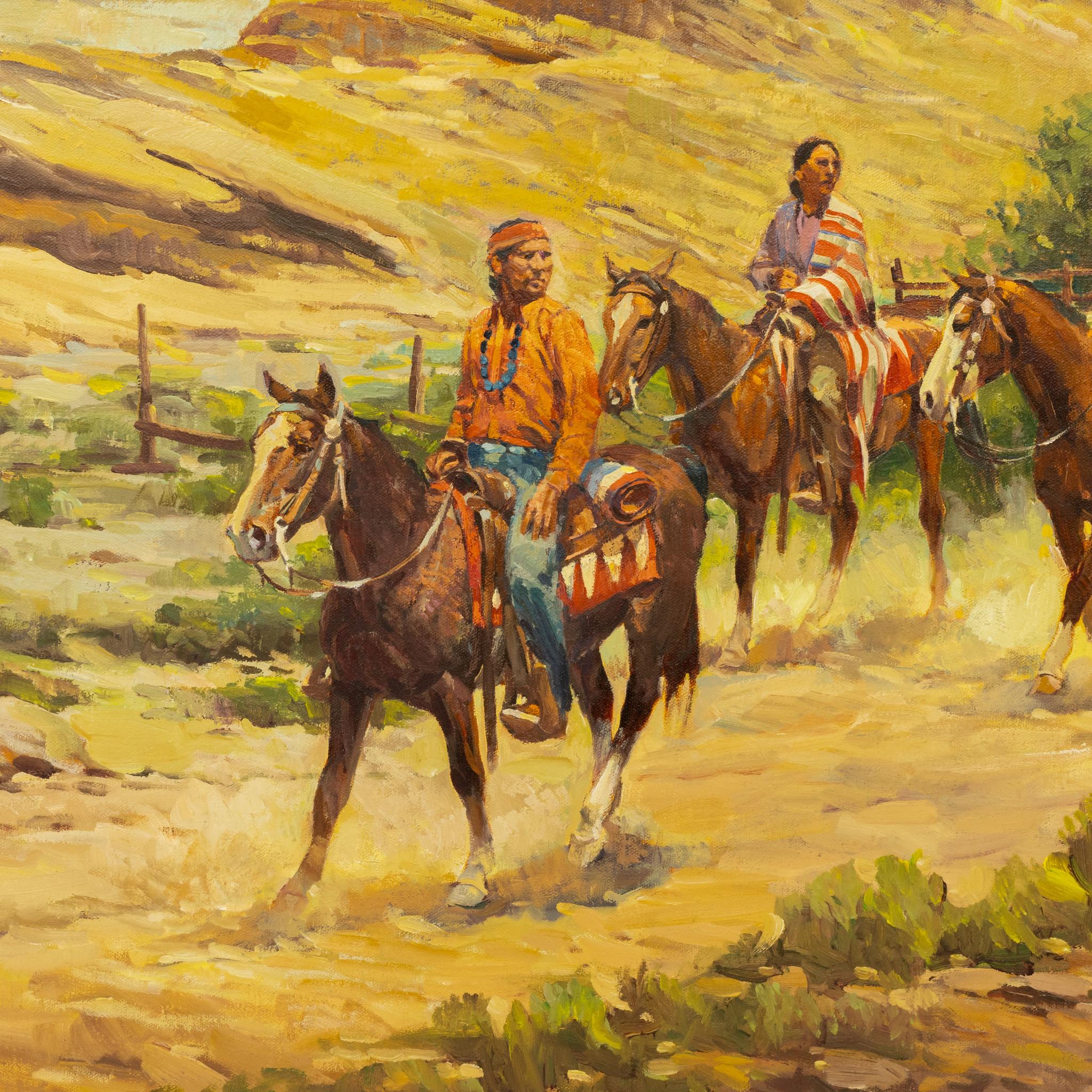 Hand-Painted Navajo Trace Original Painting by Newman Myrah For Sale