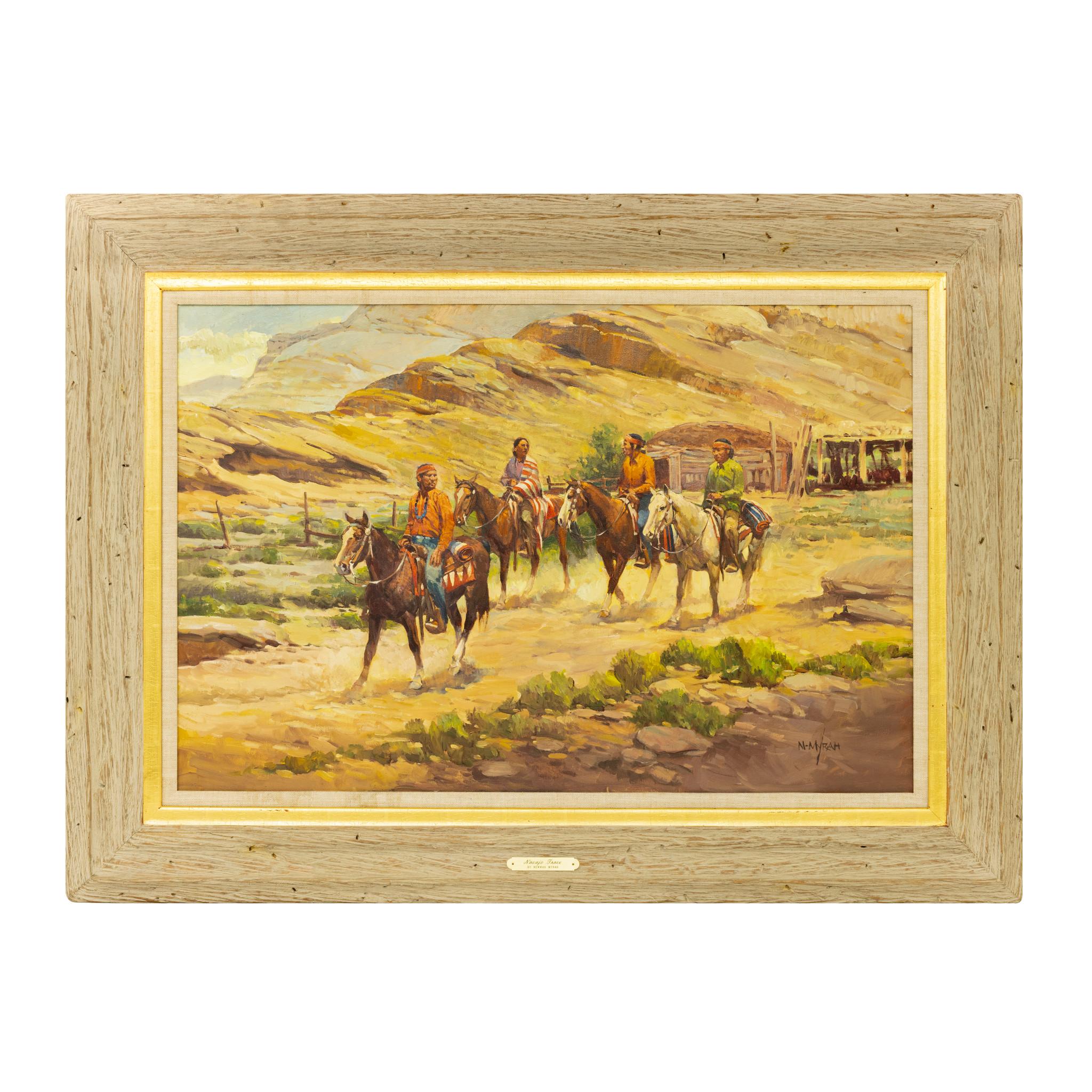 Rastro Navajo Pintura original de Newman Myrah en Bueno estado para la venta en Coeur d'Alene, ID