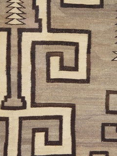 Navajo Transitional Rug Cira 1890 Geometric Meander Key Fret Diamond Design Fine