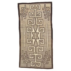 Navajo Transitional Rug Cira 1890 Geometric Meander Key Fret Diamond Design Fine