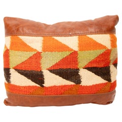 Navajo Transitional-Web- und Lederkissen