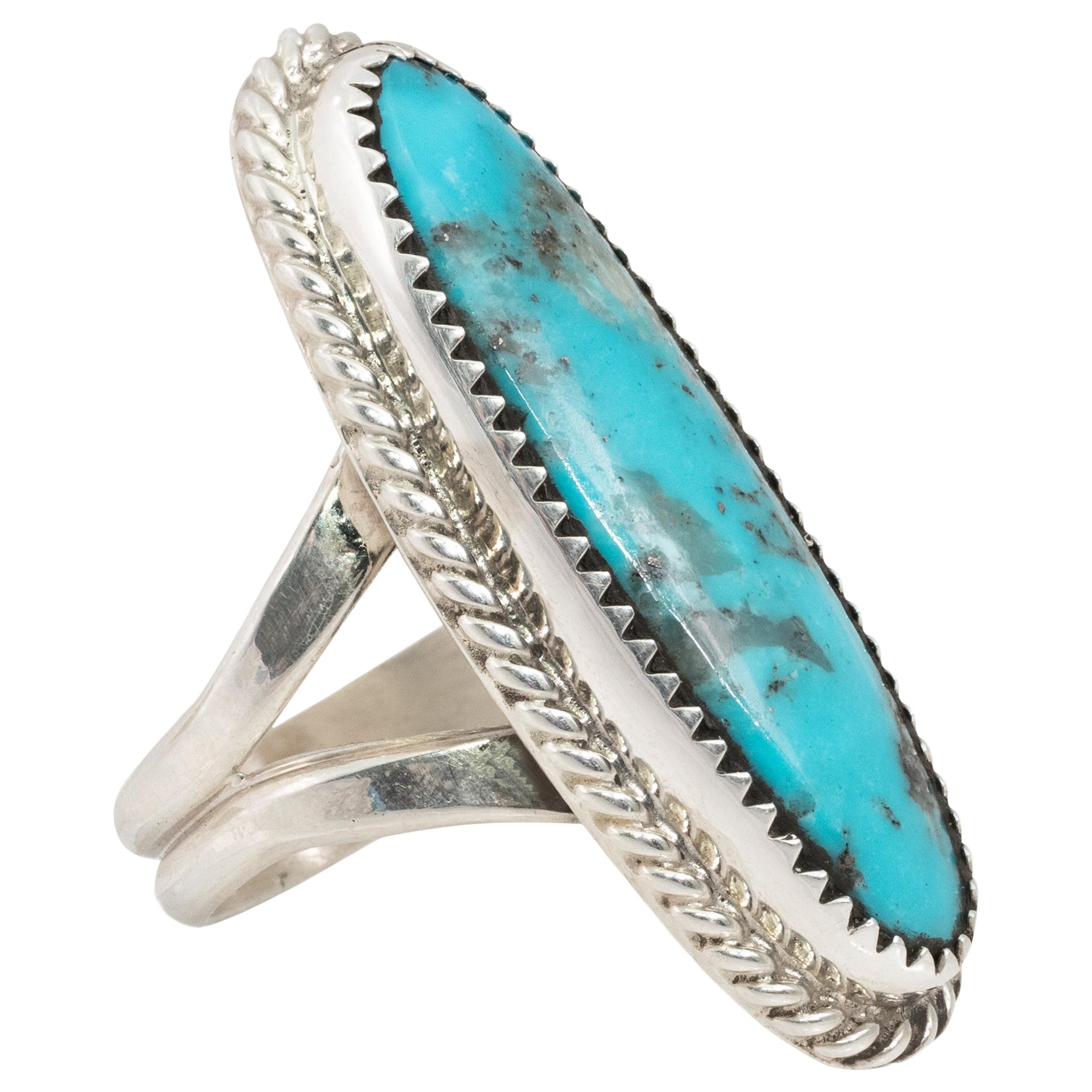 Navajo Triple Creek Turquoise and Sterling Ring