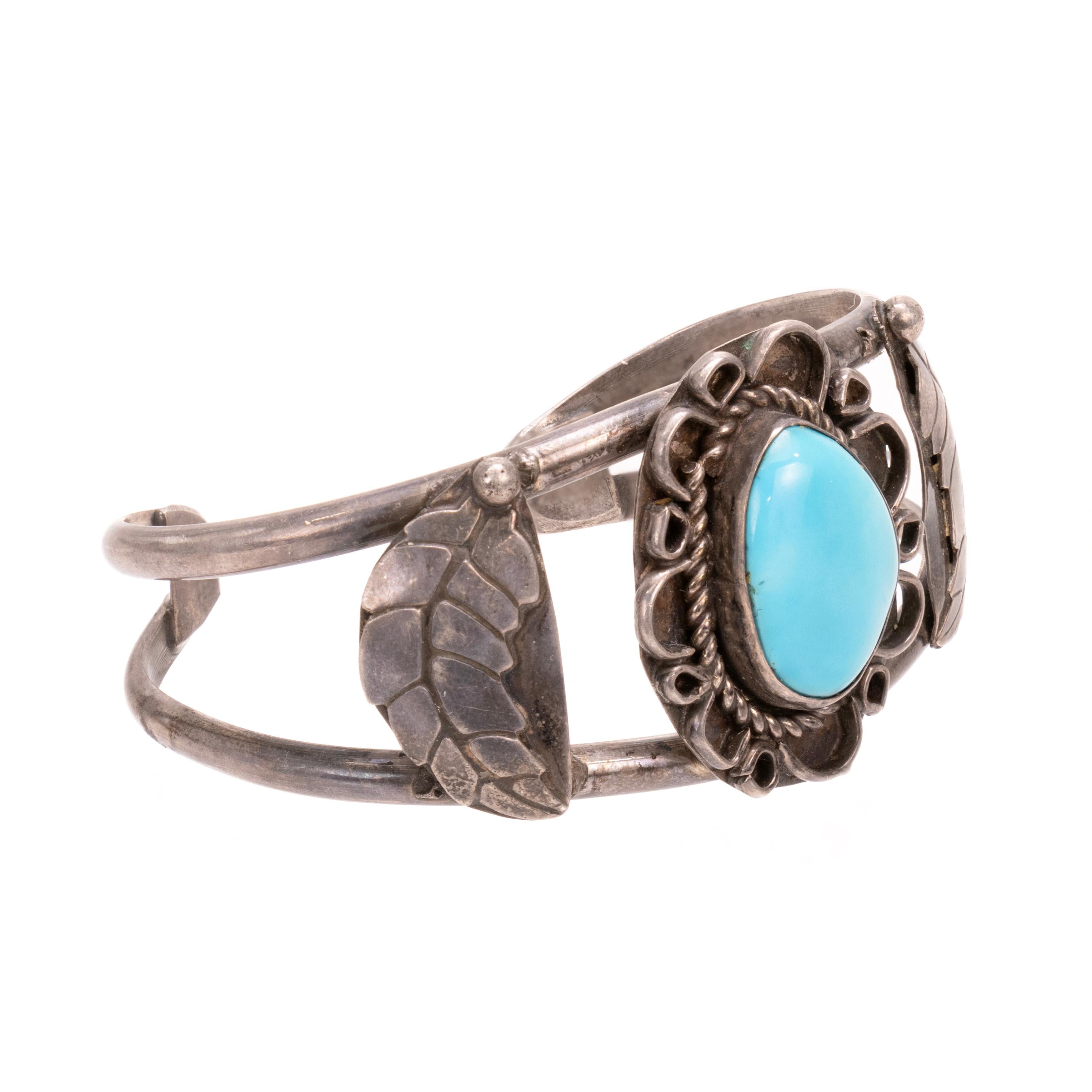 Taglio vecchia miniera Bracciale Navajo in turchese e argento in vendita