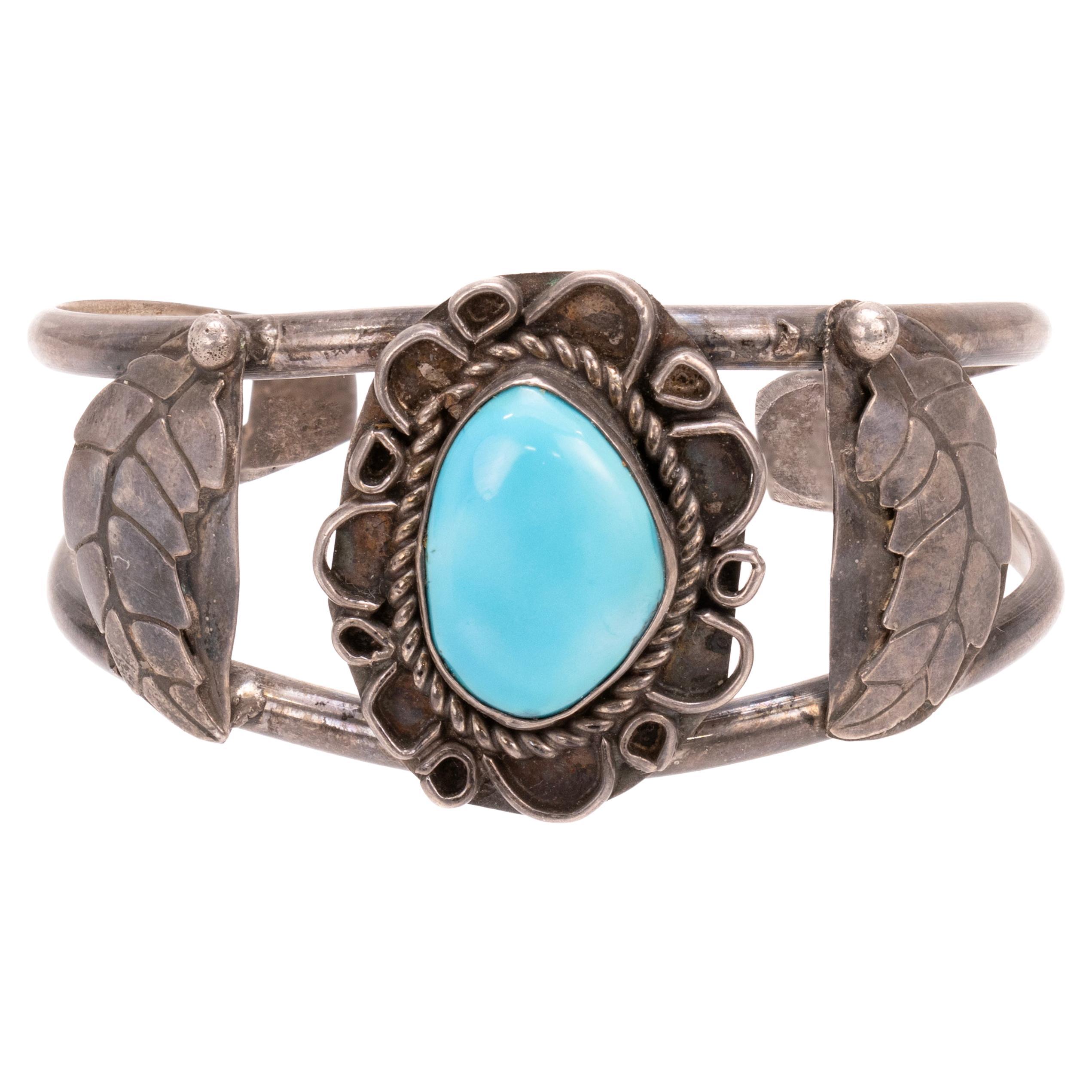 Bracciale Navajo in turchese e argento in vendita