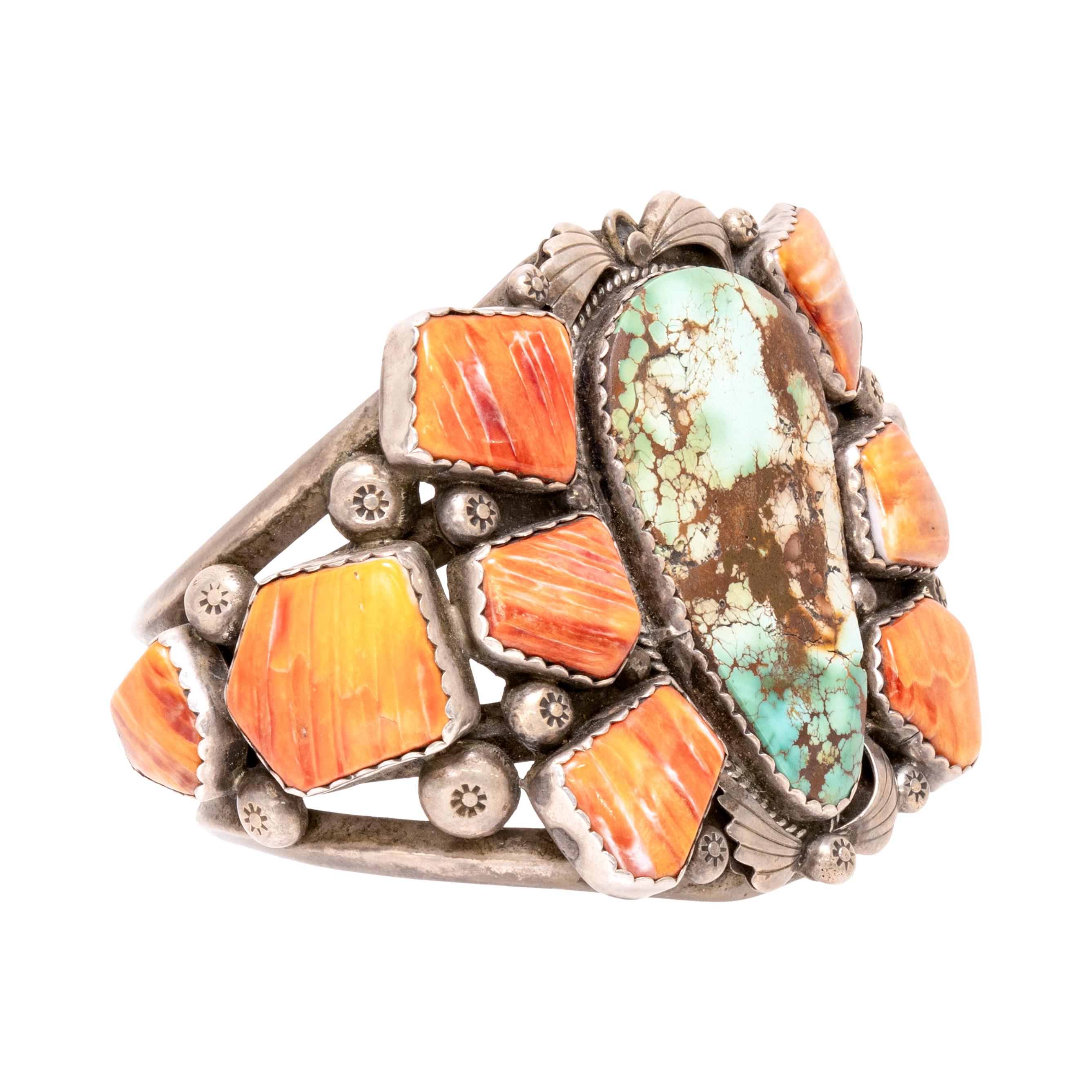 Taglio misto Bracciale in turchese Navajo e ostriche spinose in vendita