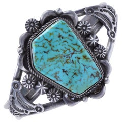 Retro Navajo Turquoise and Sterling Bracelet