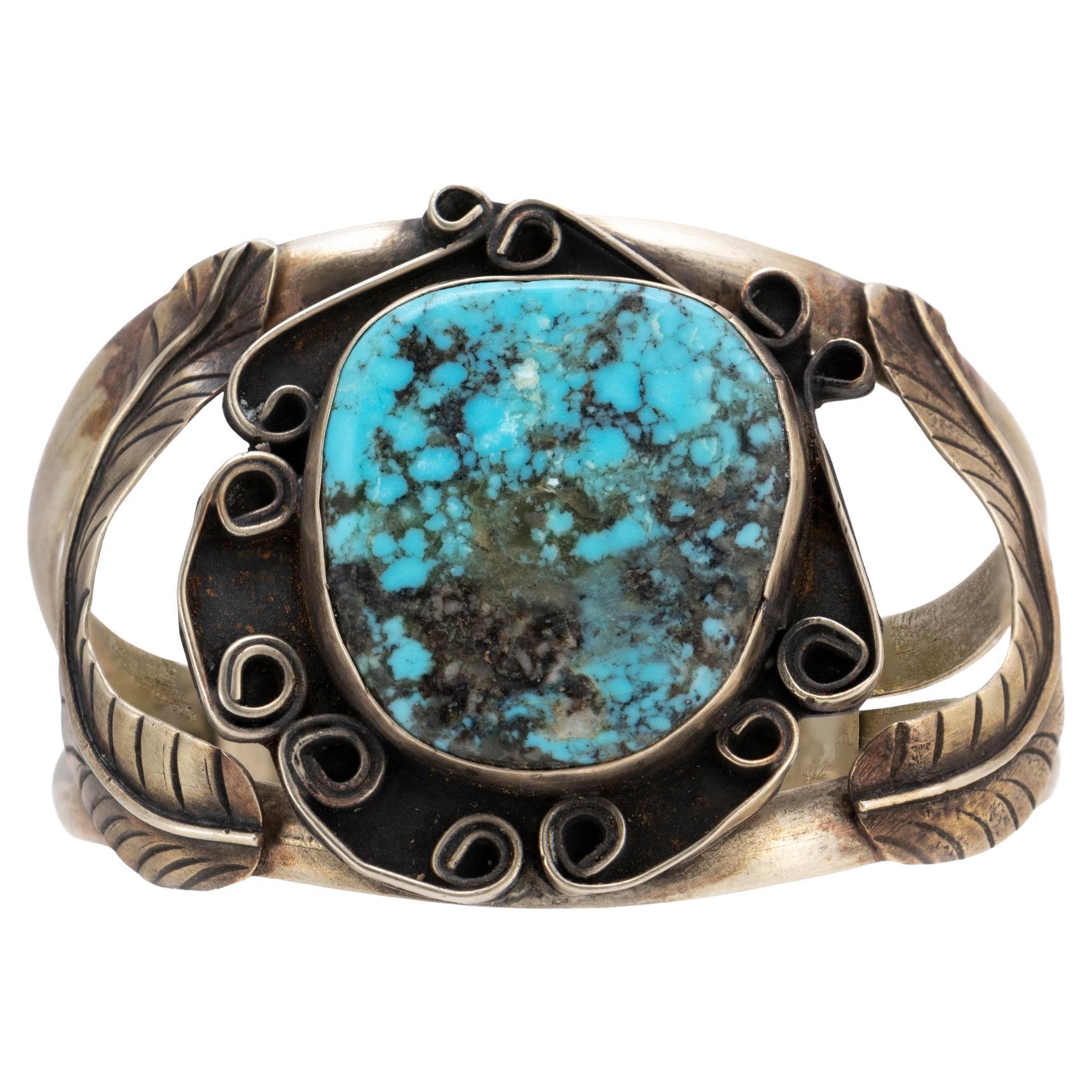 Bracciale in turchese e sterlina Navajo