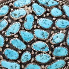 Hebilla de cinturón de turquesa navajo y plata de ley