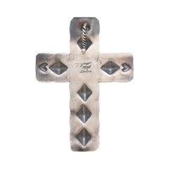 Navajo Turquoise and Sterling Silver Cross Pendant