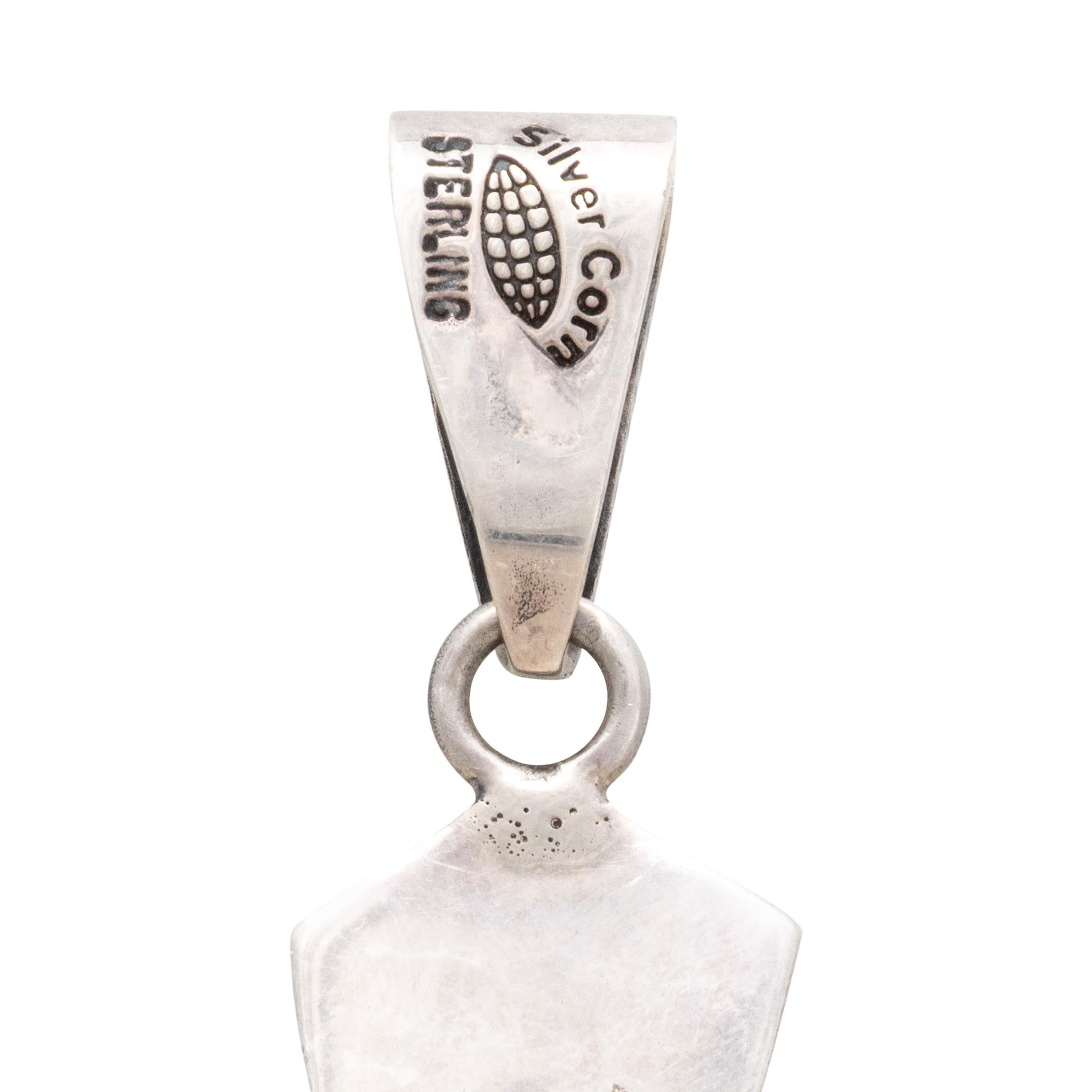 Pendentif croix Navajo en argent sterling et turquoise Bon état - En vente à Coeur d Alene, ID