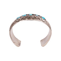 Navajo Turquoise and Sterling Silver Cuff Bracelet