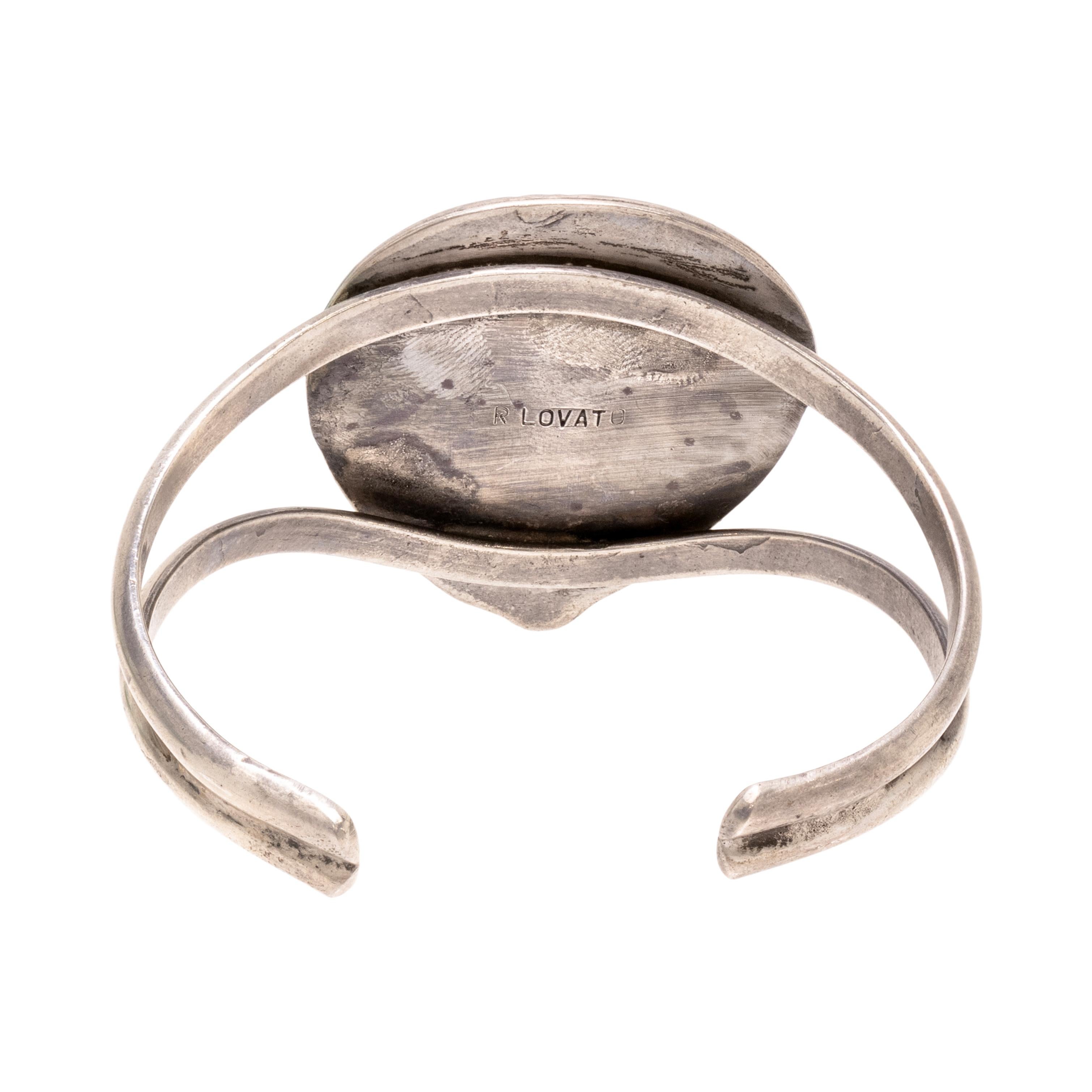 Nativo americano Bracciale in turchese Navajo e argento sterling in vendita