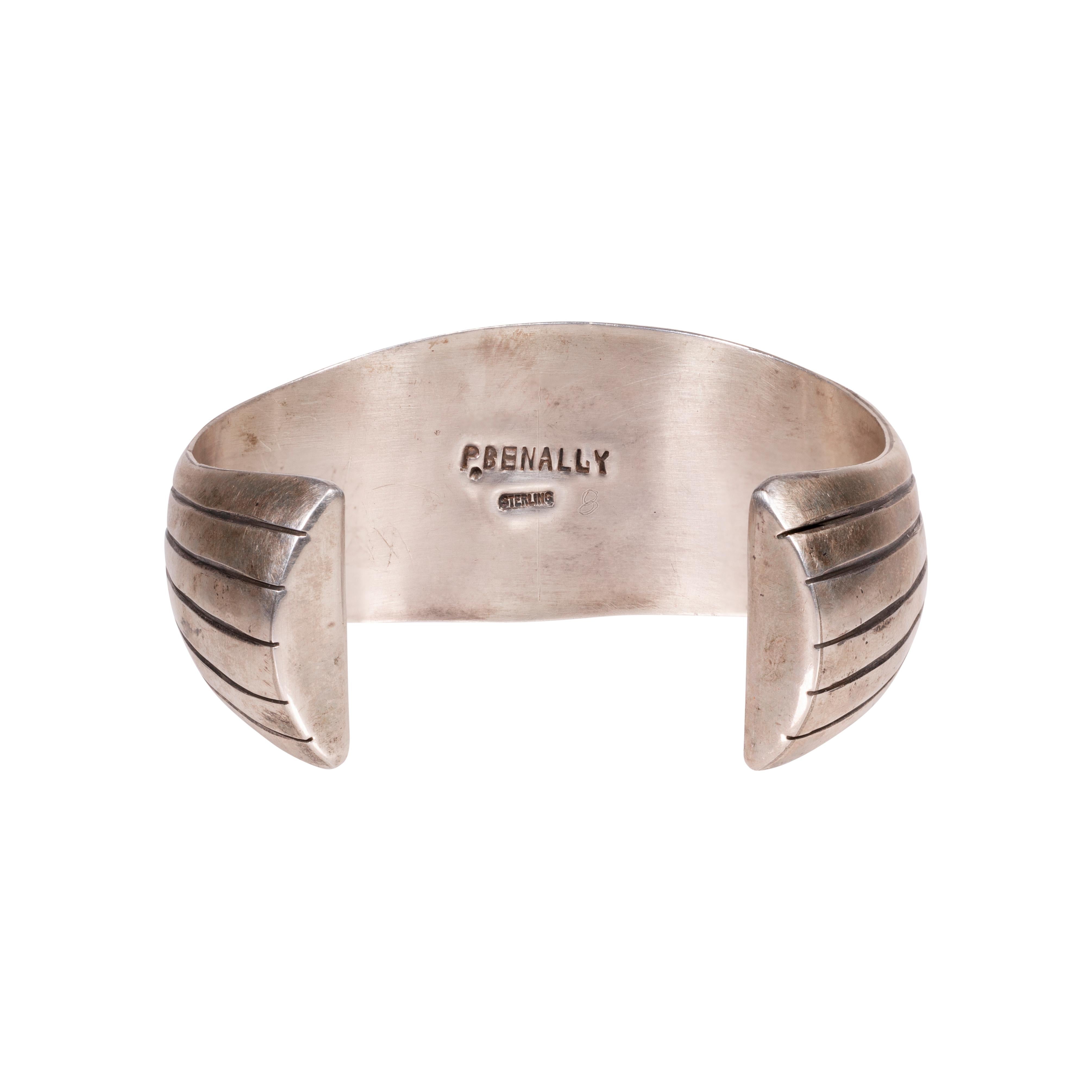 Navajo-Türkis und Sterling Silber Manschettenknopf Armband (Indigene Kunst (Nord-/Südamerika)) im Angebot
