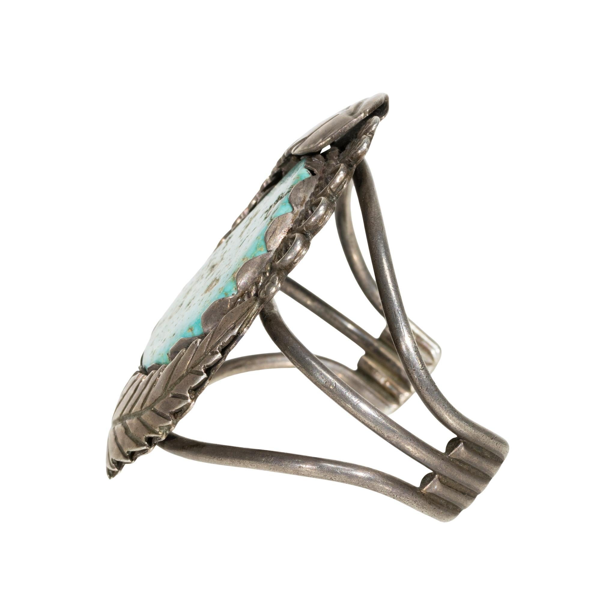 Nativo americano Bracciale in turchese Navajo e argento sterling in vendita