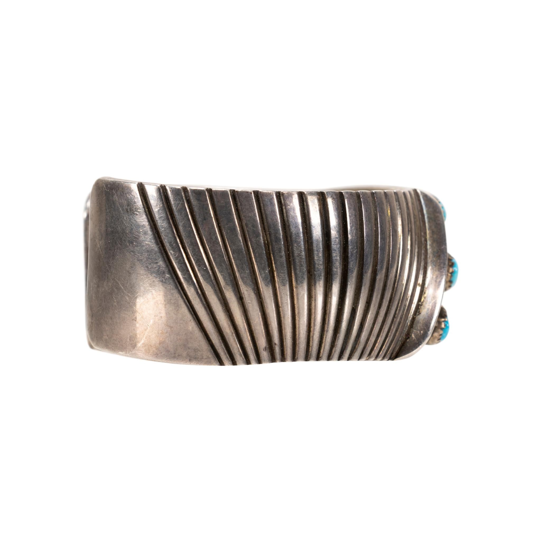 Nativo americano Bracciale in turchese Navajo e argento sterling in vendita