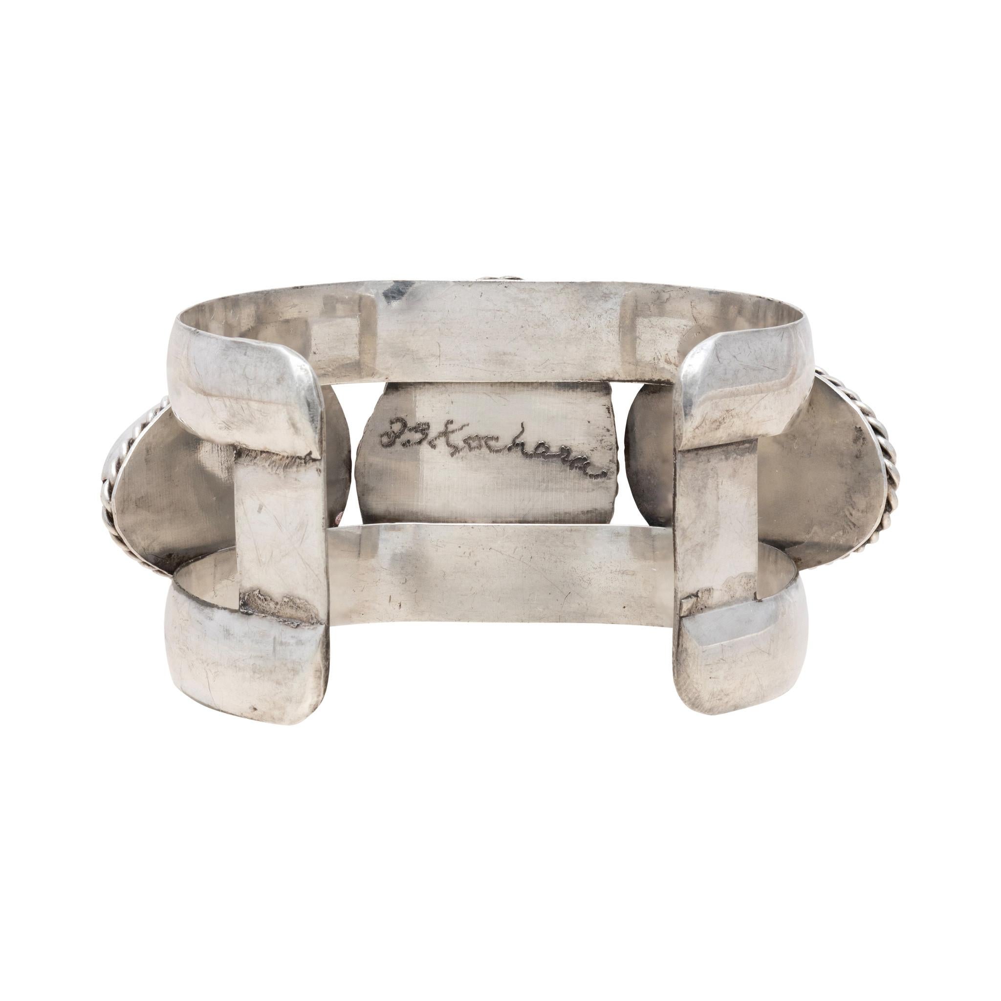 Nativo americano Bracciale in turchese Navajo e argento sterling in vendita