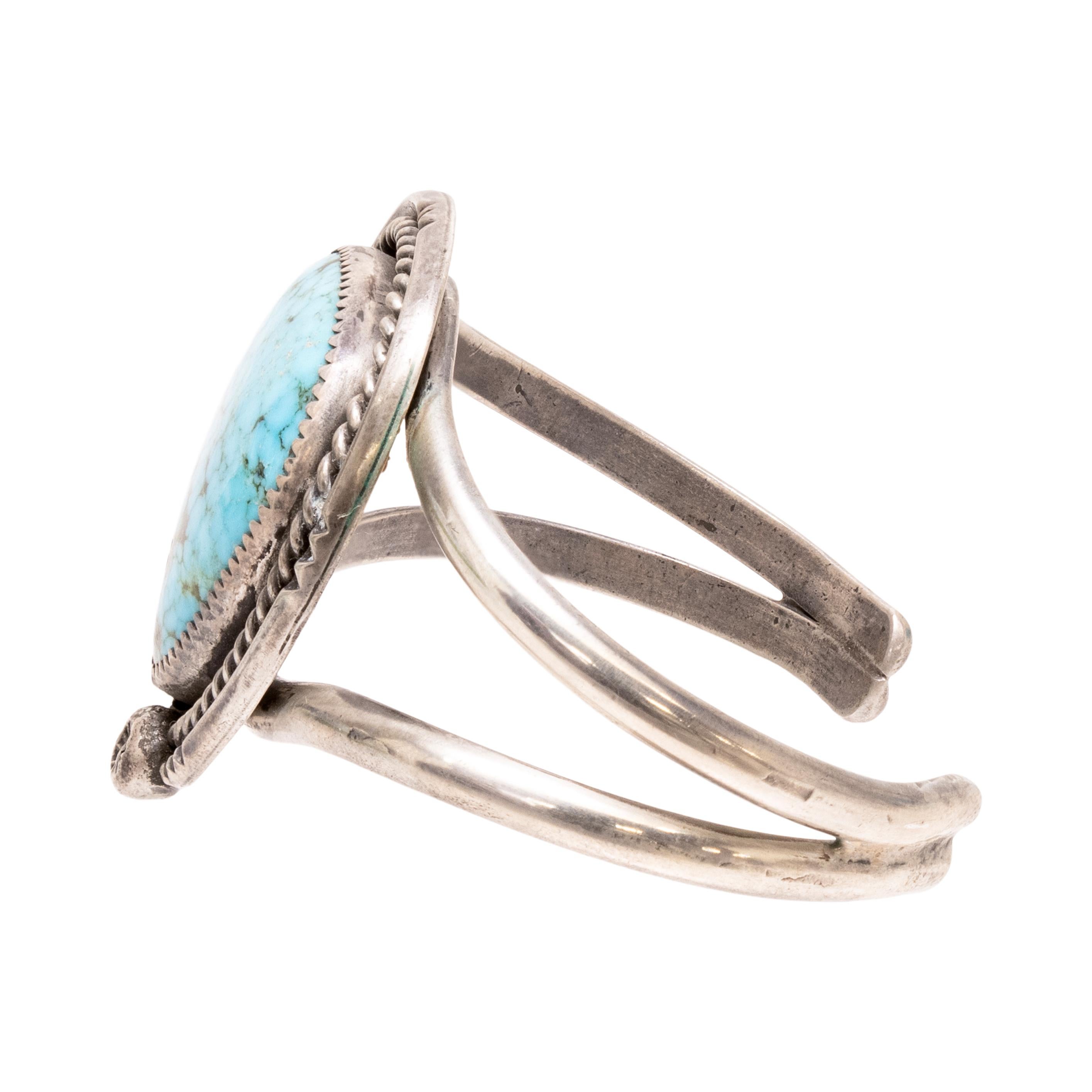 Taglio a goccia Bracciale in turchese Navajo e argento sterling in vendita