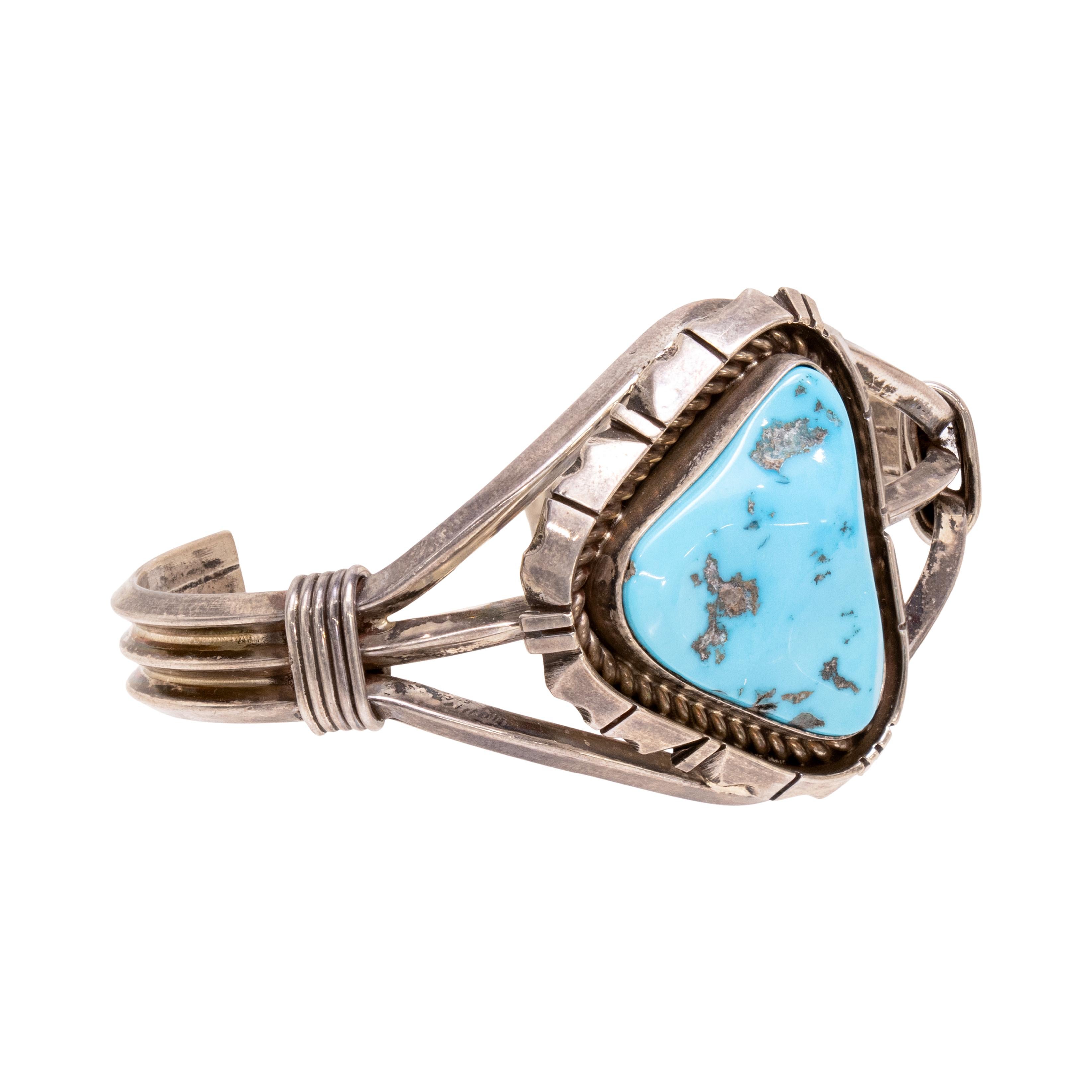 Taglio vecchia miniera Bracciale in turchese Navajo e argento sterling in vendita