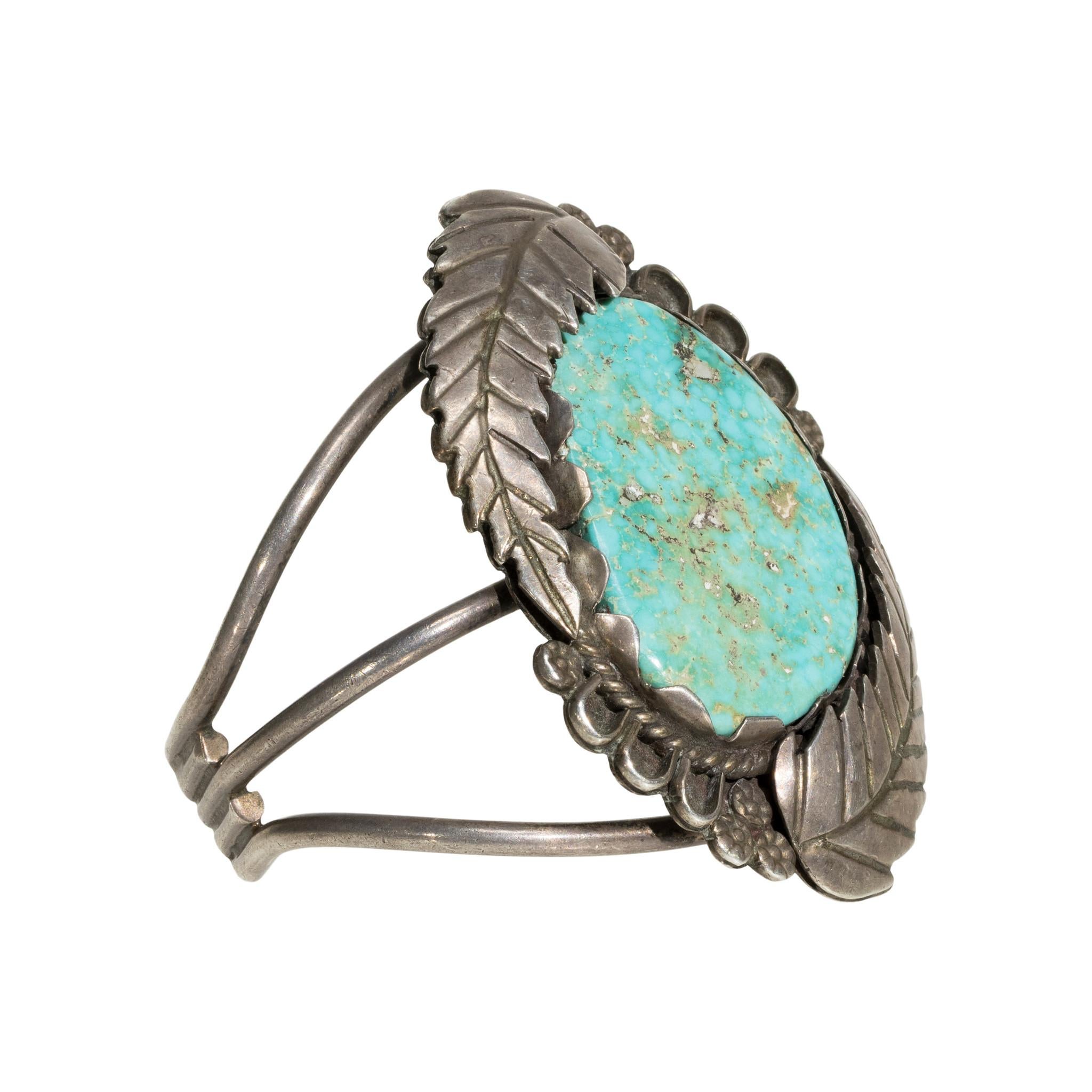 Taglio vecchia miniera Bracciale in turchese Navajo e argento sterling in vendita