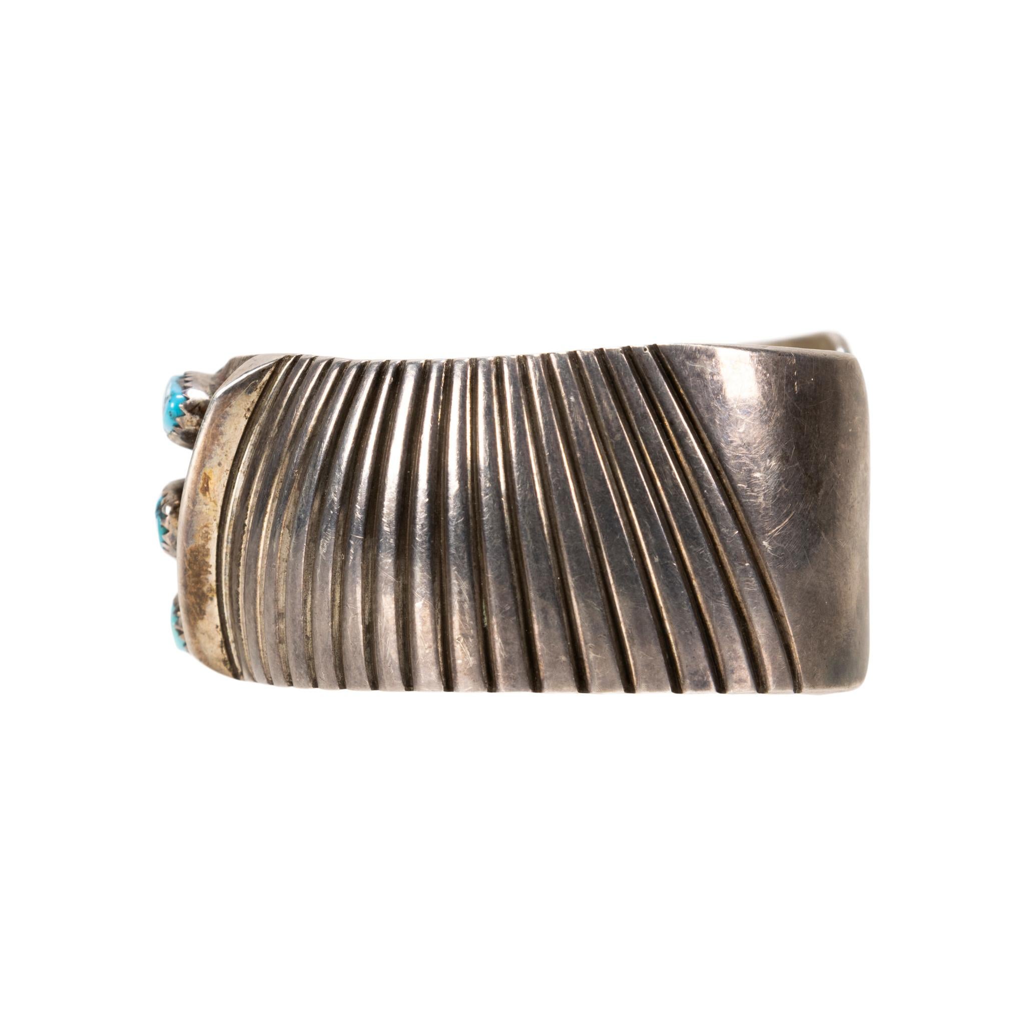 Taglio ovale Bracciale in turchese Navajo e argento sterling in vendita
