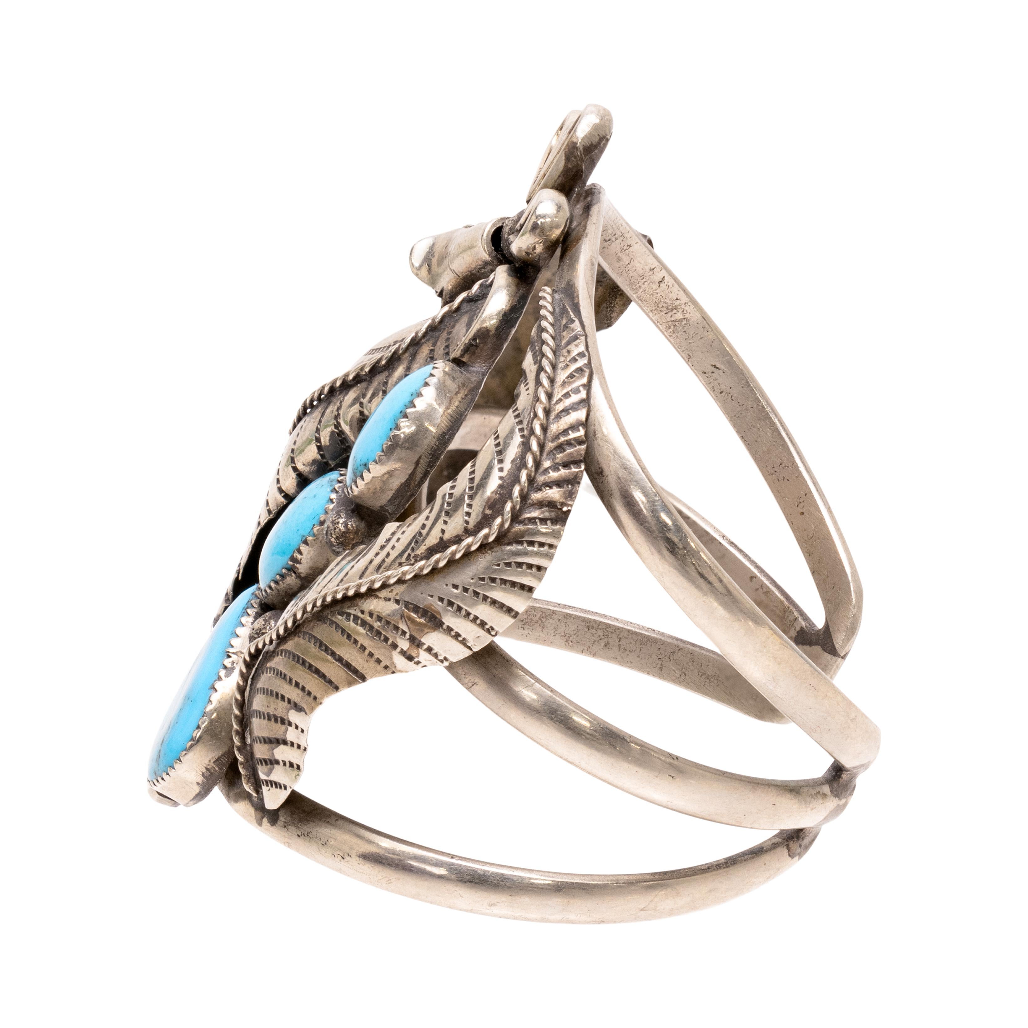 Bracciale in turchese Navajo e argento sterling In condizioni buone in vendita a Coeur d Alene, ID