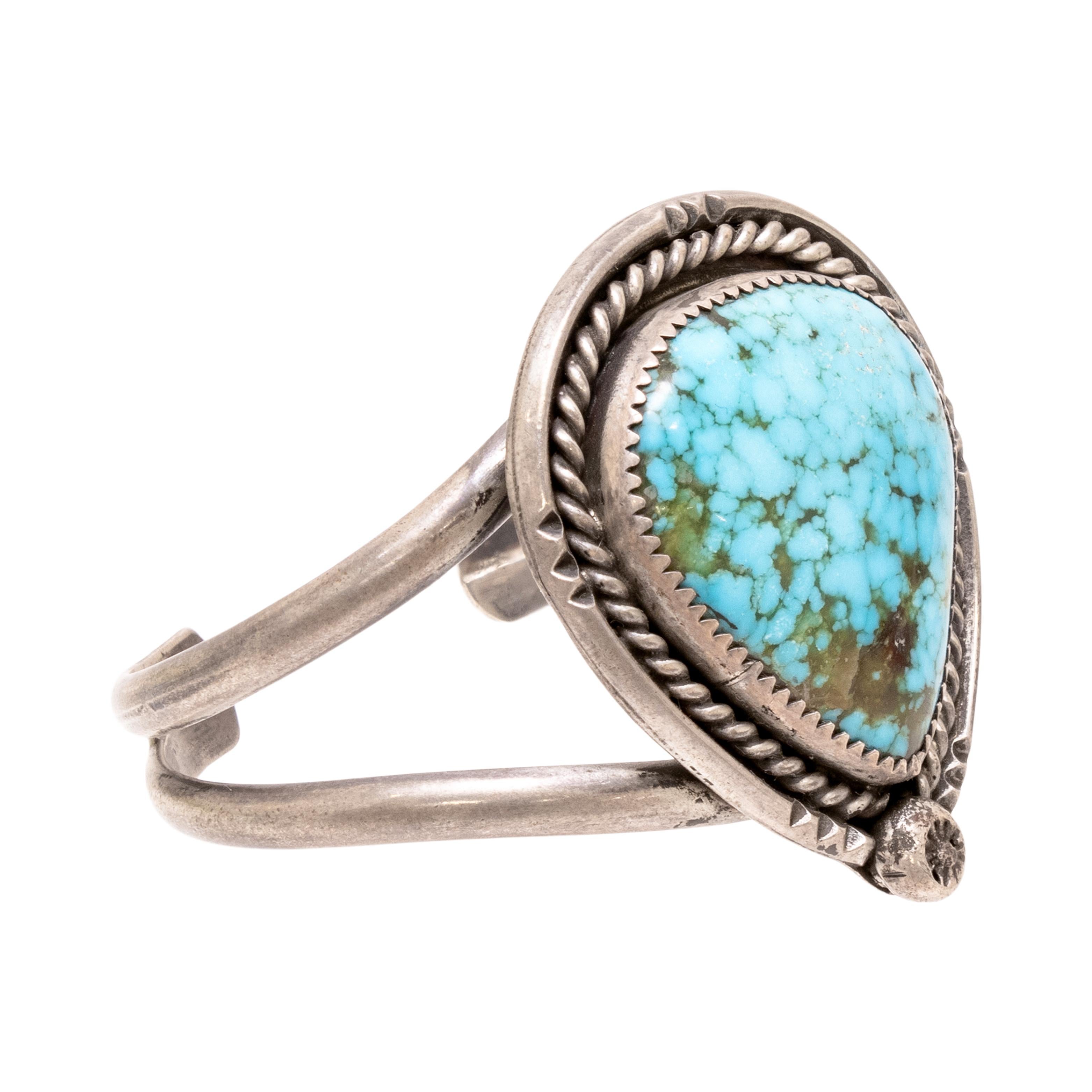 Bracciale in turchese Navajo e argento sterling In condizioni buone in vendita a Coeur d Alene, ID