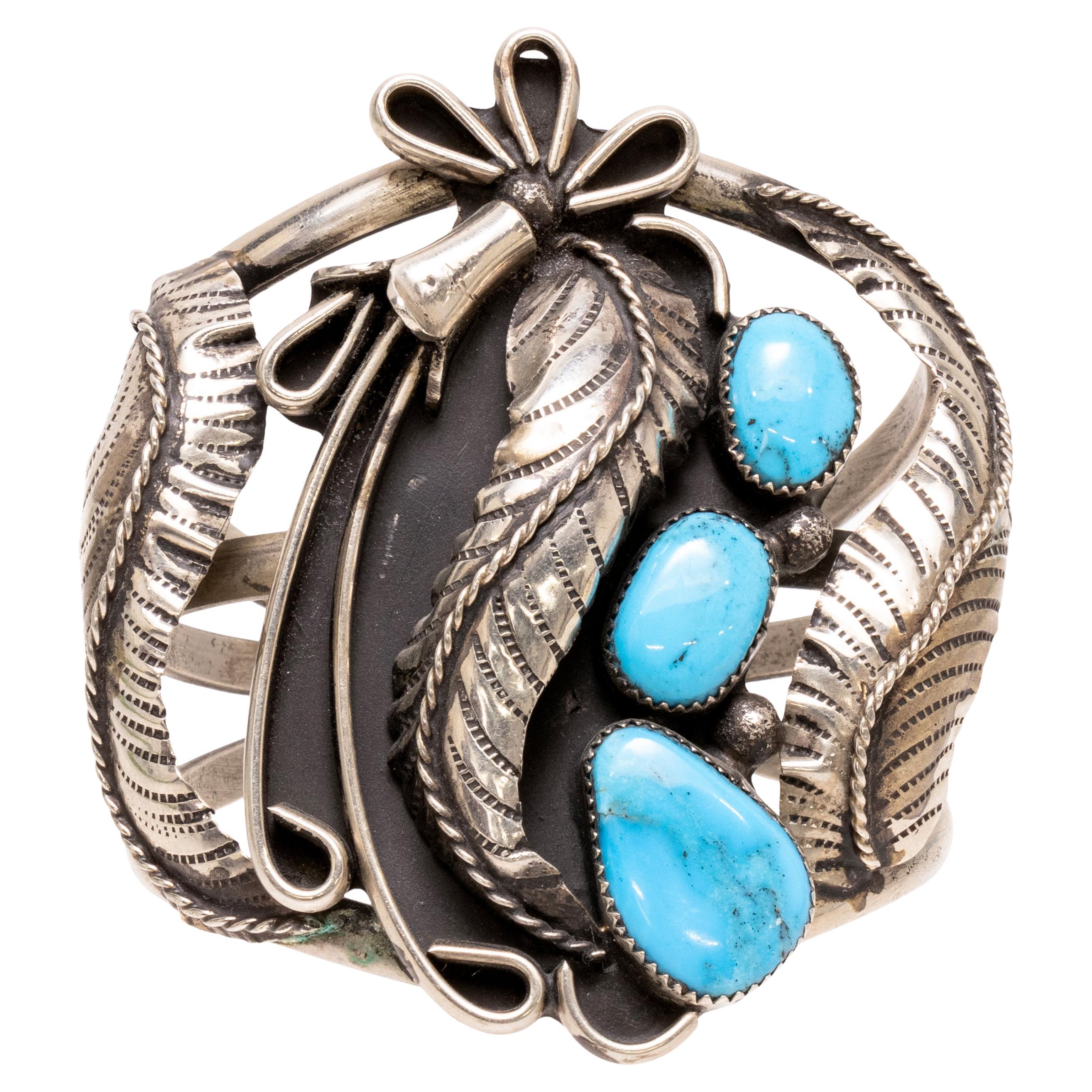 Navajo Turquoise and Sterling Silver Cuff Bracelet