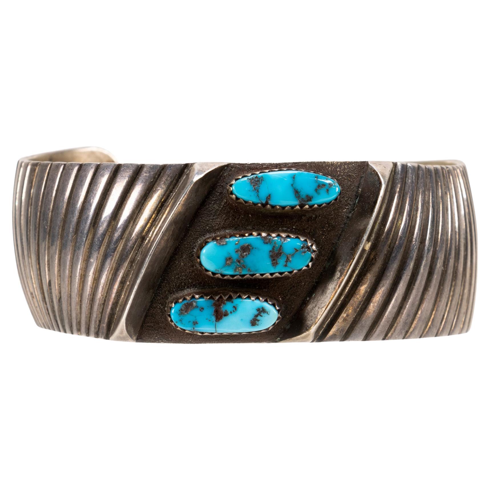 Bracciale in turchese Navajo e argento sterling