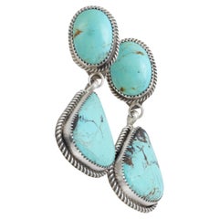 Orecchini a goccia in turchese Navajo e argento sterling