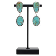 Orecchini a goccia in turchese Navajo e argento sterling