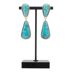 Orecchini a goccia in turchese Navajo e argento sterling