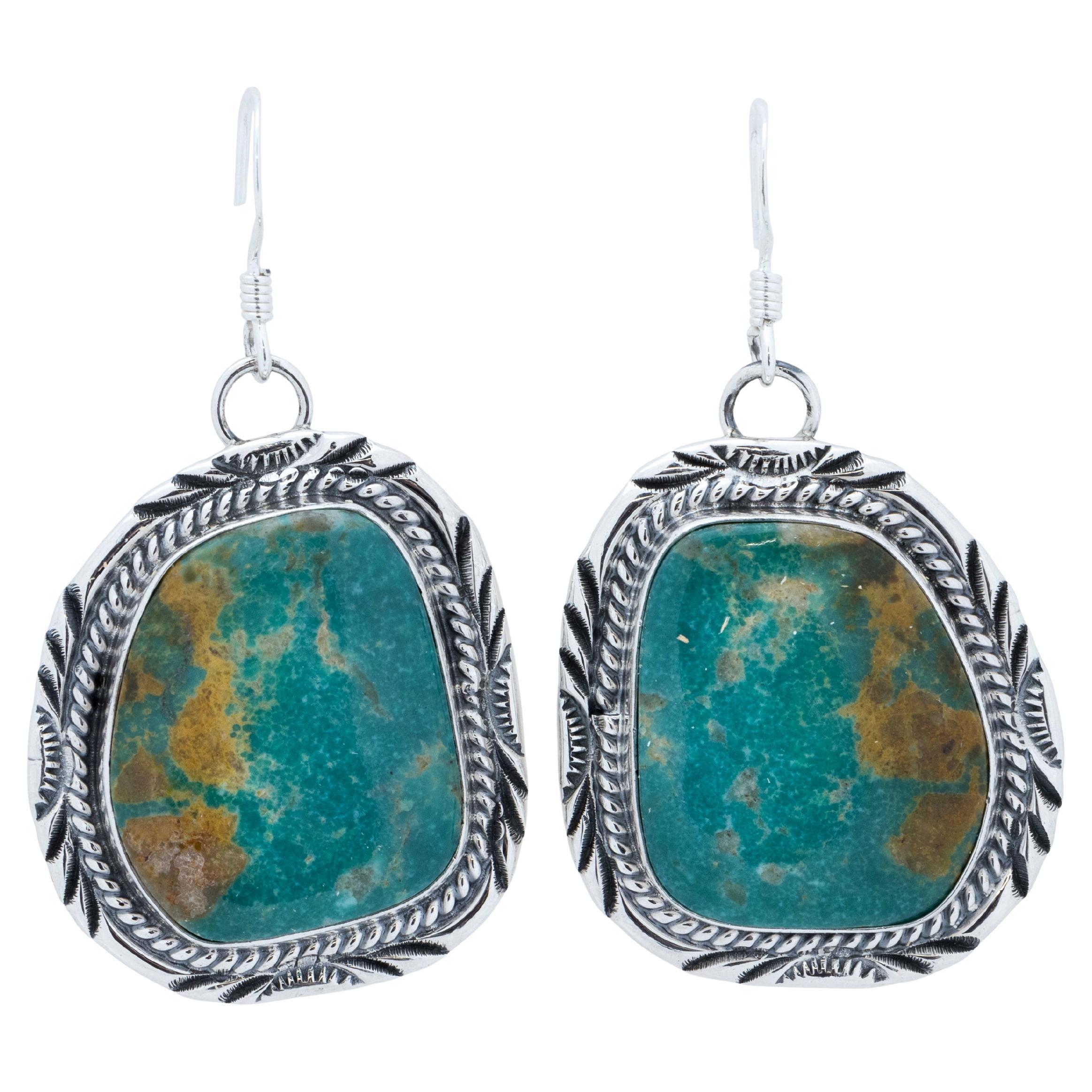 Orecchini in turchese Navajo e argento massiccio