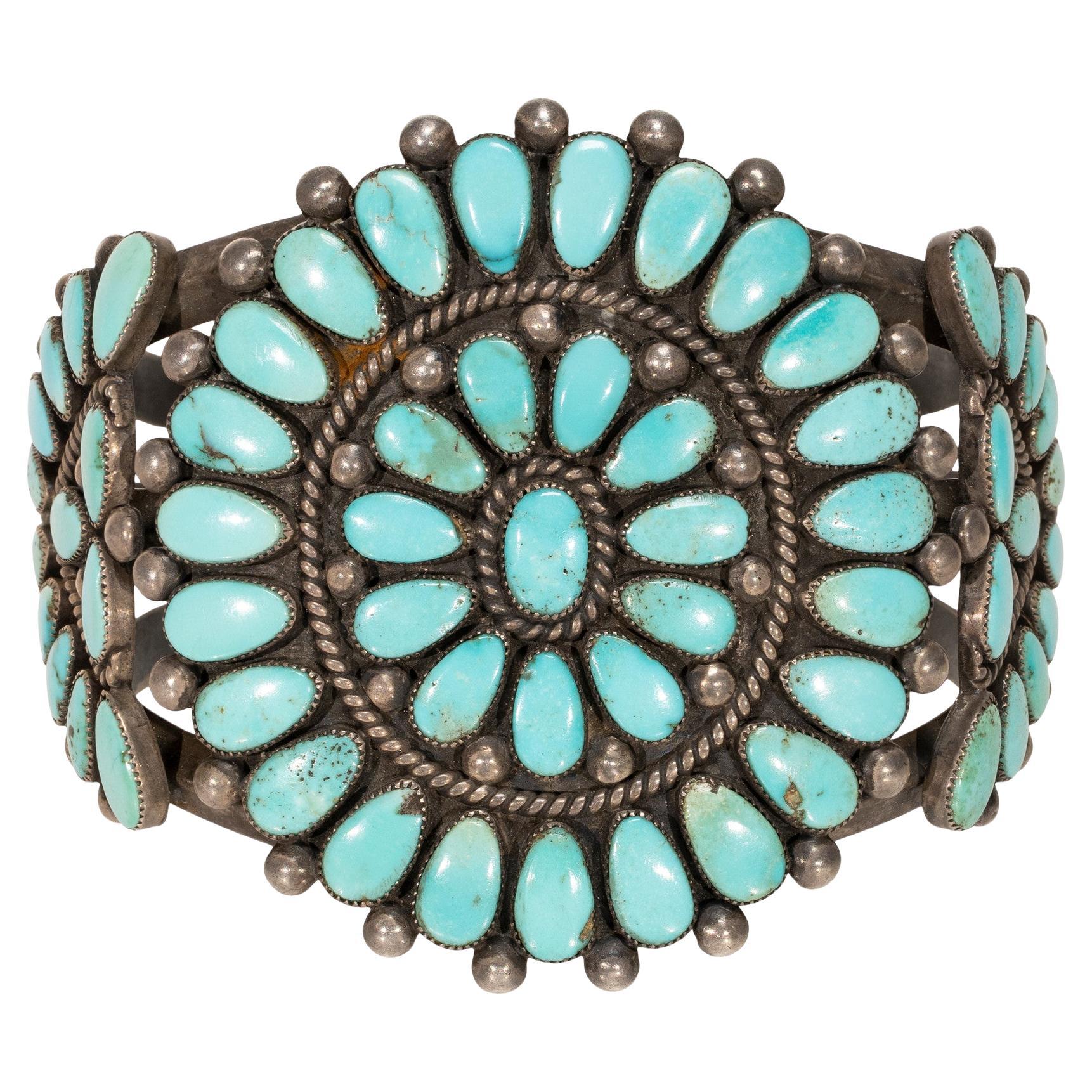 Navajo Turquoise Cluster Bracelet