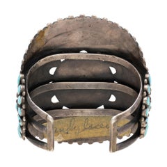 Navajo Turquoise Cluster Cuff Bracelet