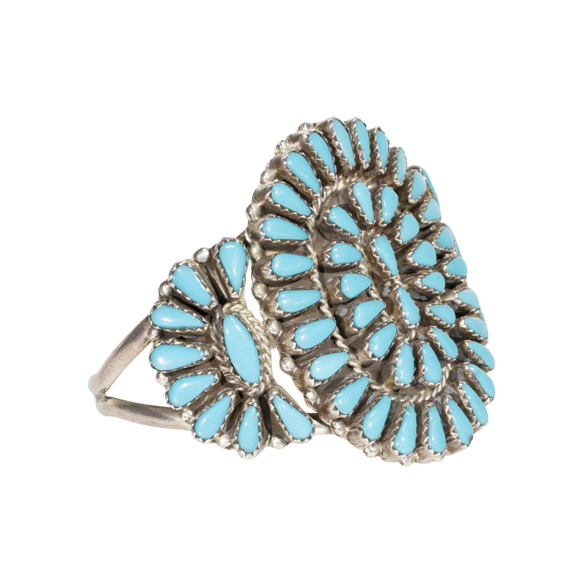 Nativo americano Bracciale a grappolo in turchese di Navajo in vendita