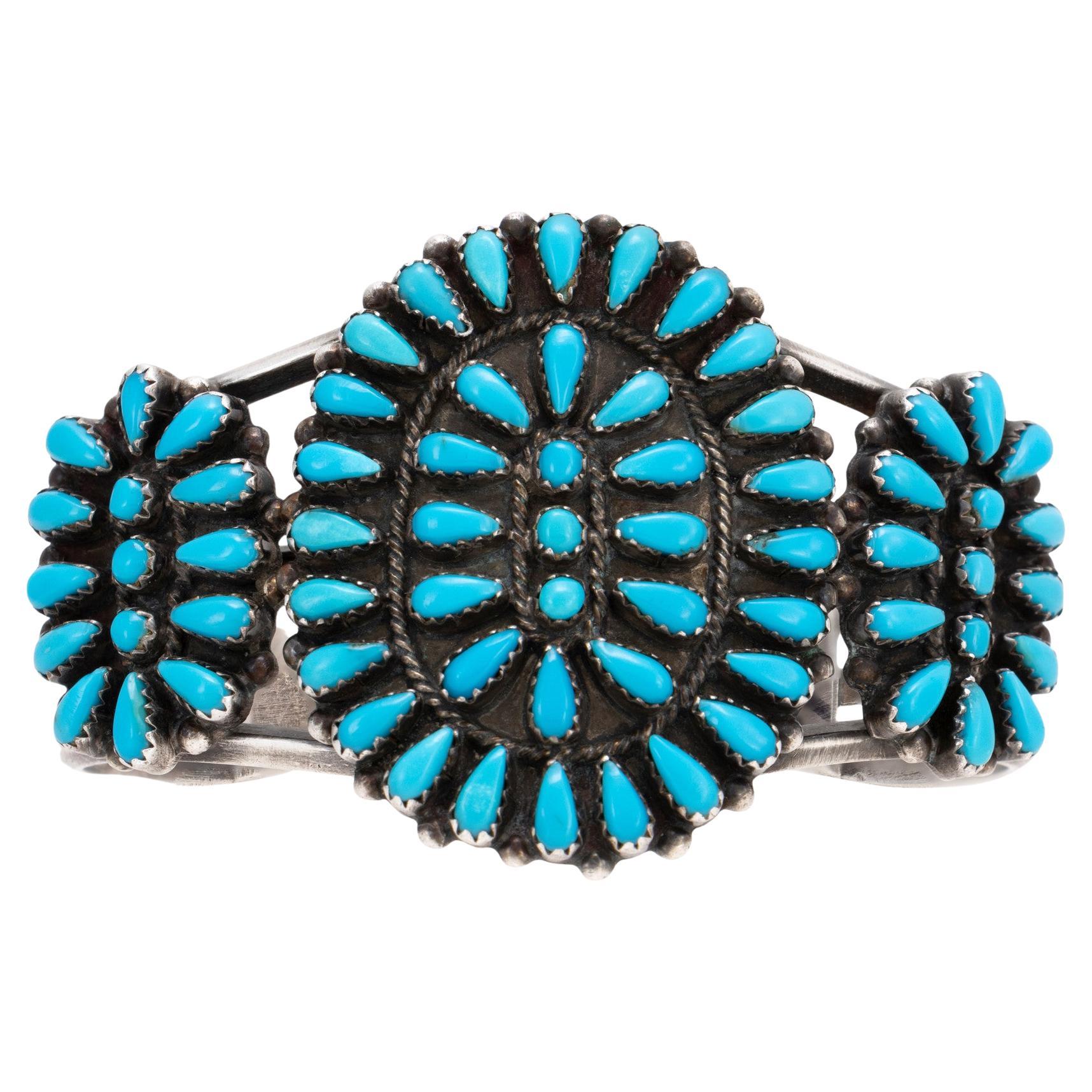 Navajo Türkis Cluster Manschettenarmband