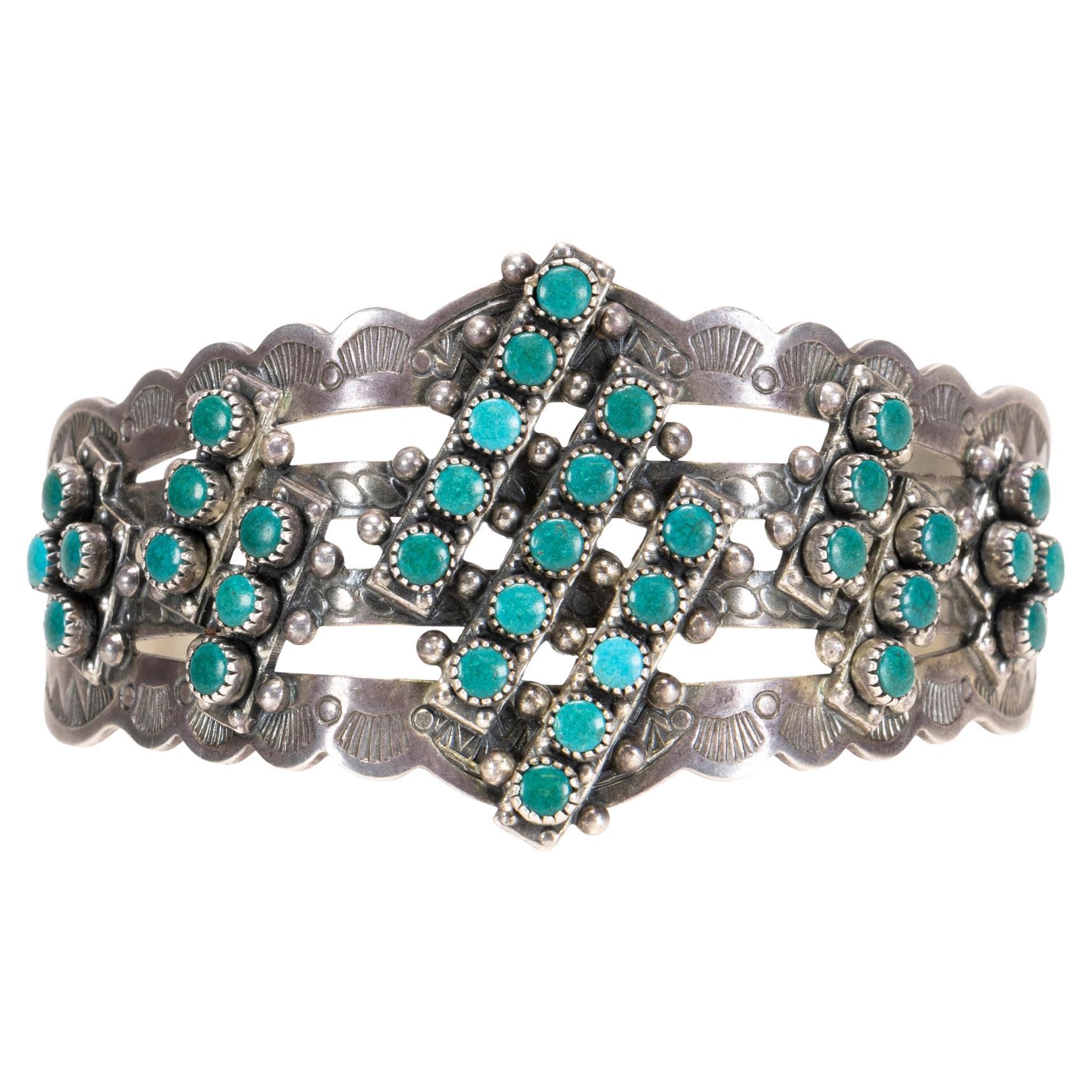Bracciale a grappolo in turchese di Navajo