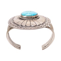 Navajo Turquoise Concho Cuff Bracelet