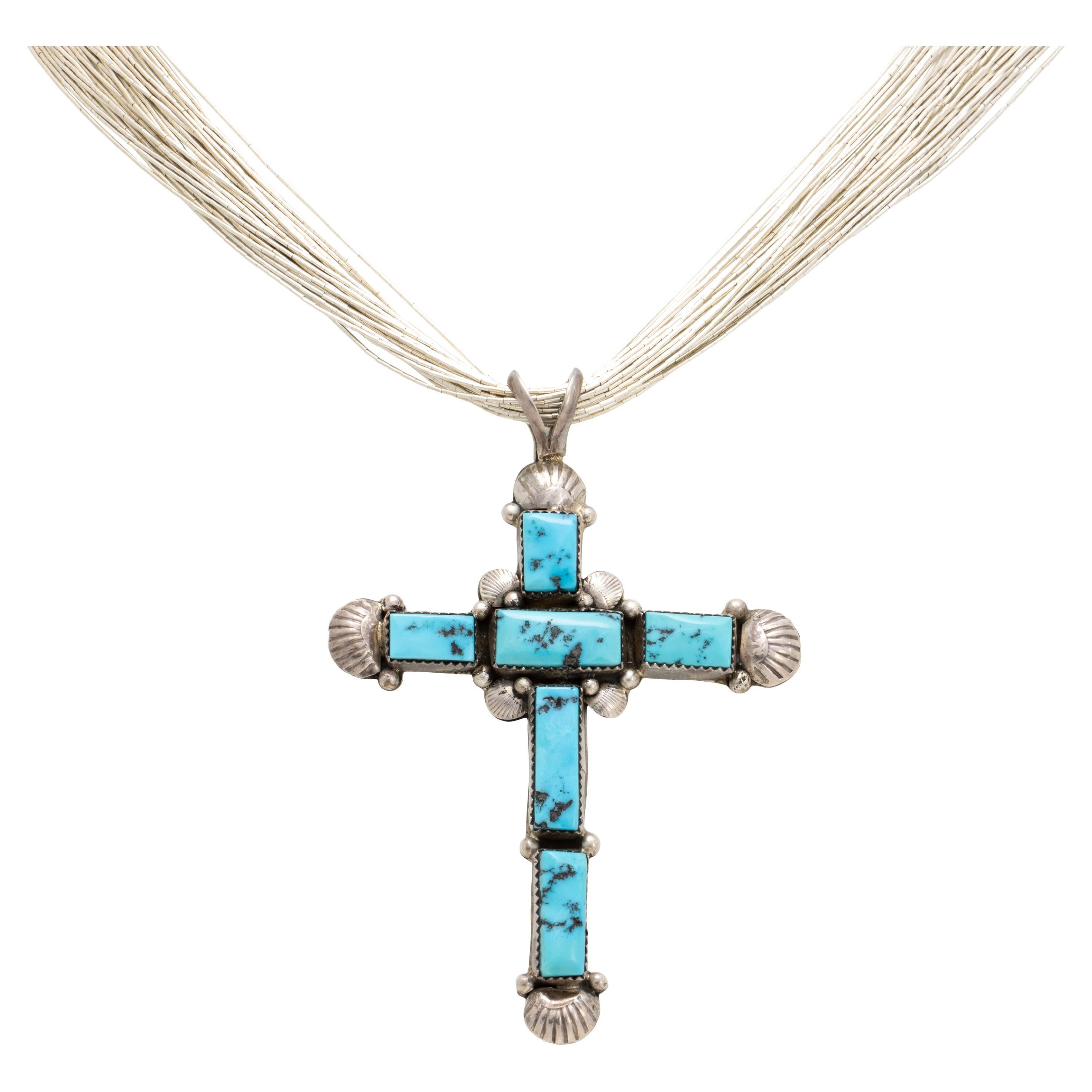 Navajo Turquoise Cross Necklace