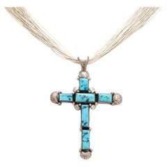 Navajo Turquoise Cross Necklace