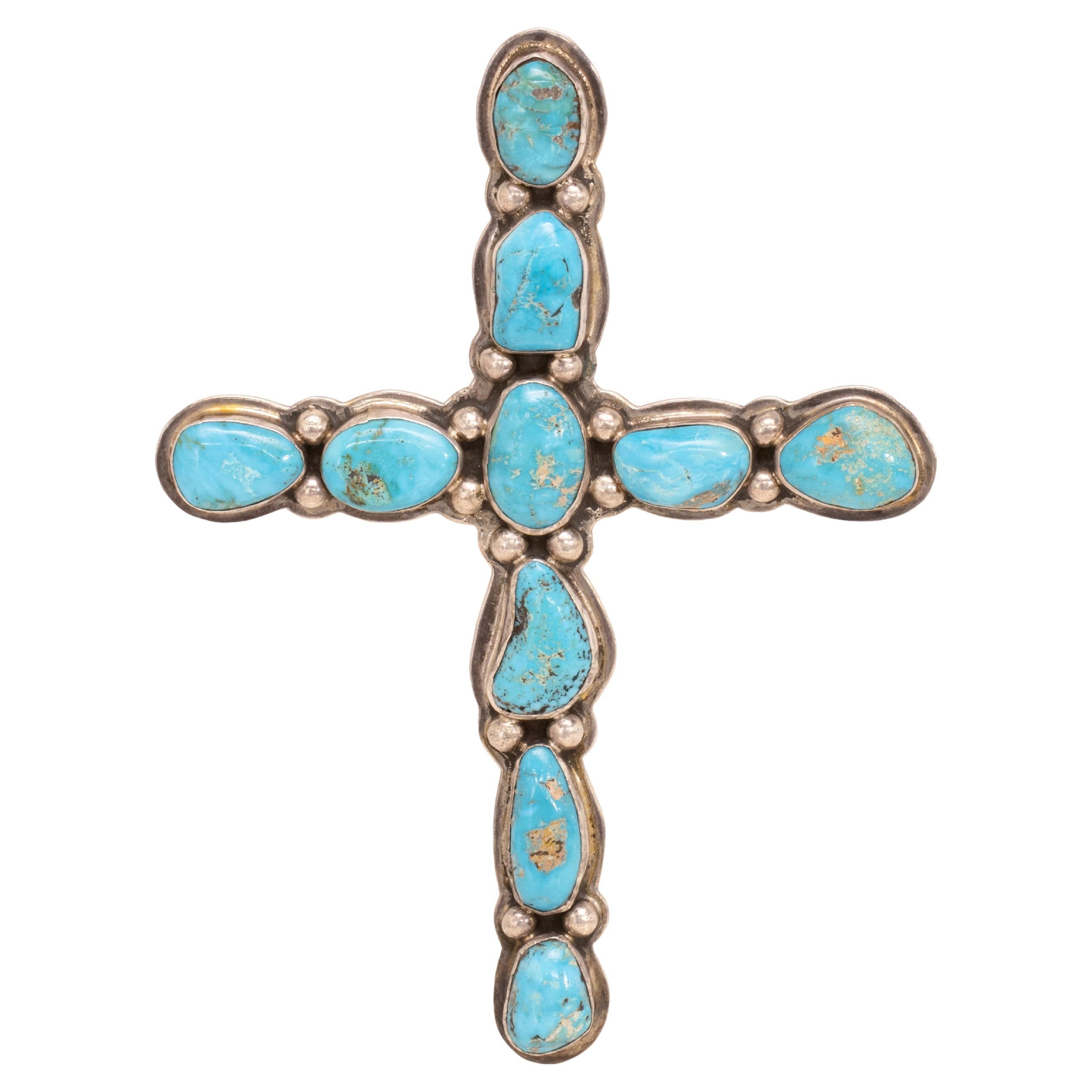Navajo-Türkis-Kreuz-Anhänger