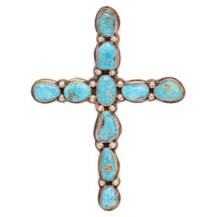 Navajo-Türkis-Kreuz-Anhänger